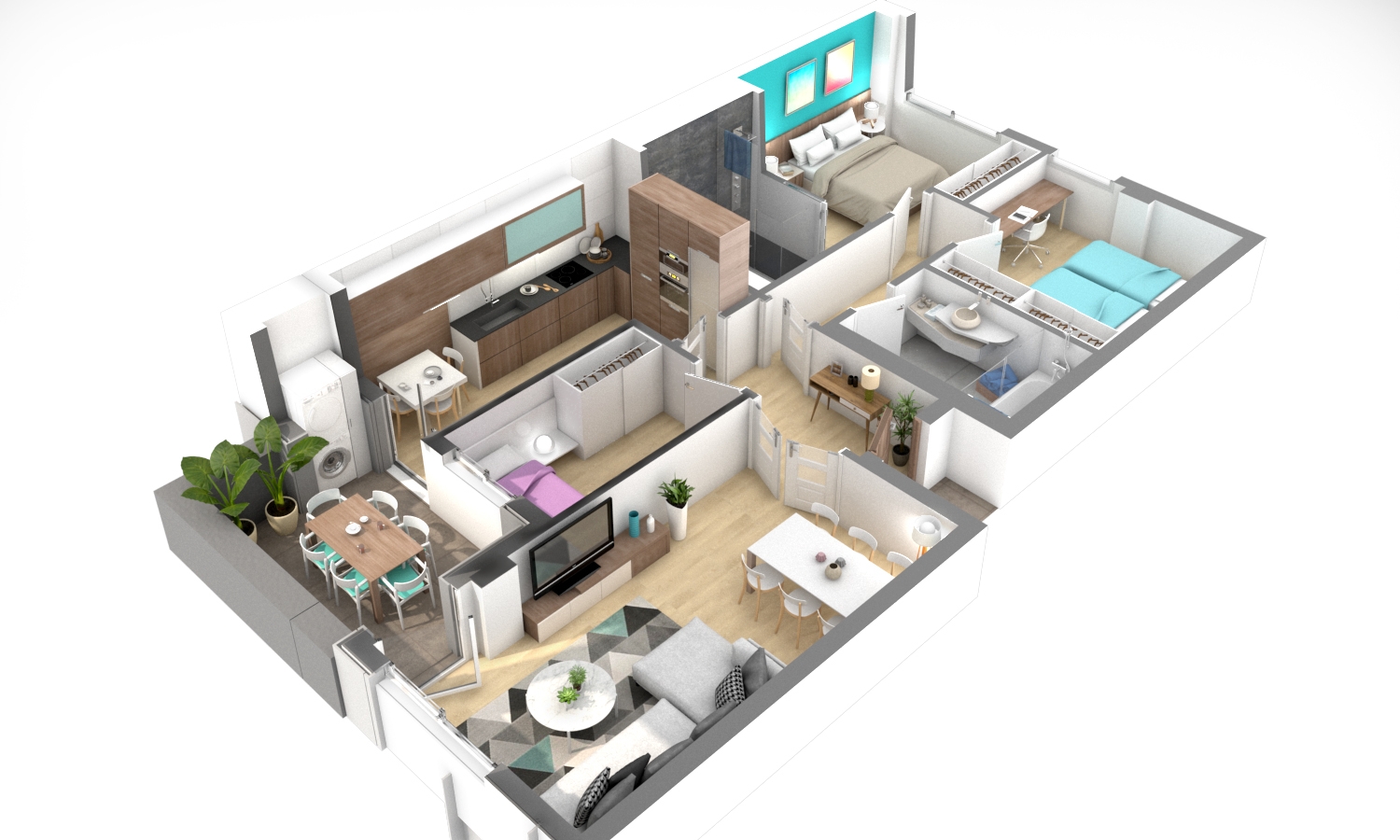 Render6-EA Interiorismo-dooko-edificio purpura-tu hogar singular-vivienda nueva en villena